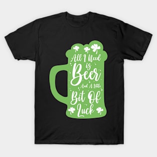 St. Patrick's Day Beer Shamrock Clover Luck T-Shirt
